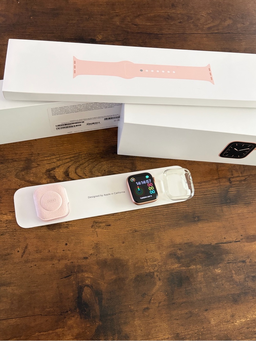 Apple Watch Series 5 with Light Pink Sport Band